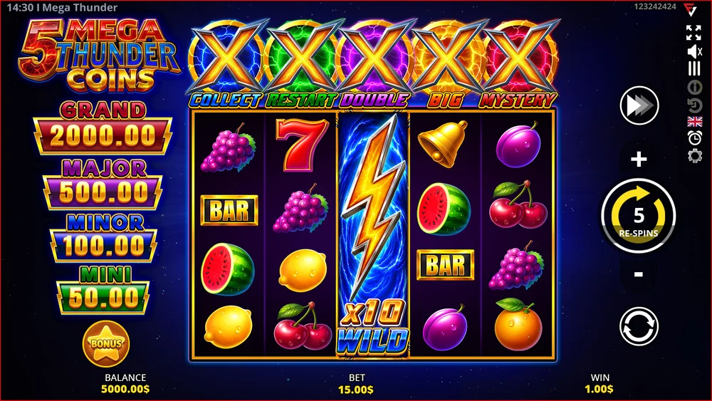 Mi sesión, pantalla por pantalla — 5 Mega Thunder Coins screenshot 4 of 4