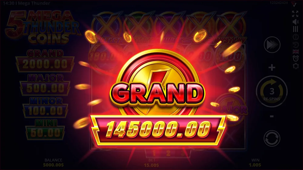Mi sesión, pantalla por pantalla — 5 Mega Thunder Coins screenshot 3 of 4